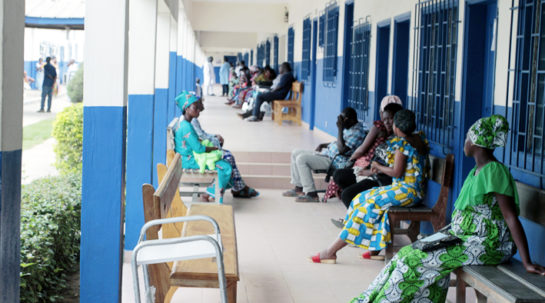 Abidjan - Clinic VIH - patients waiting for their ARVs