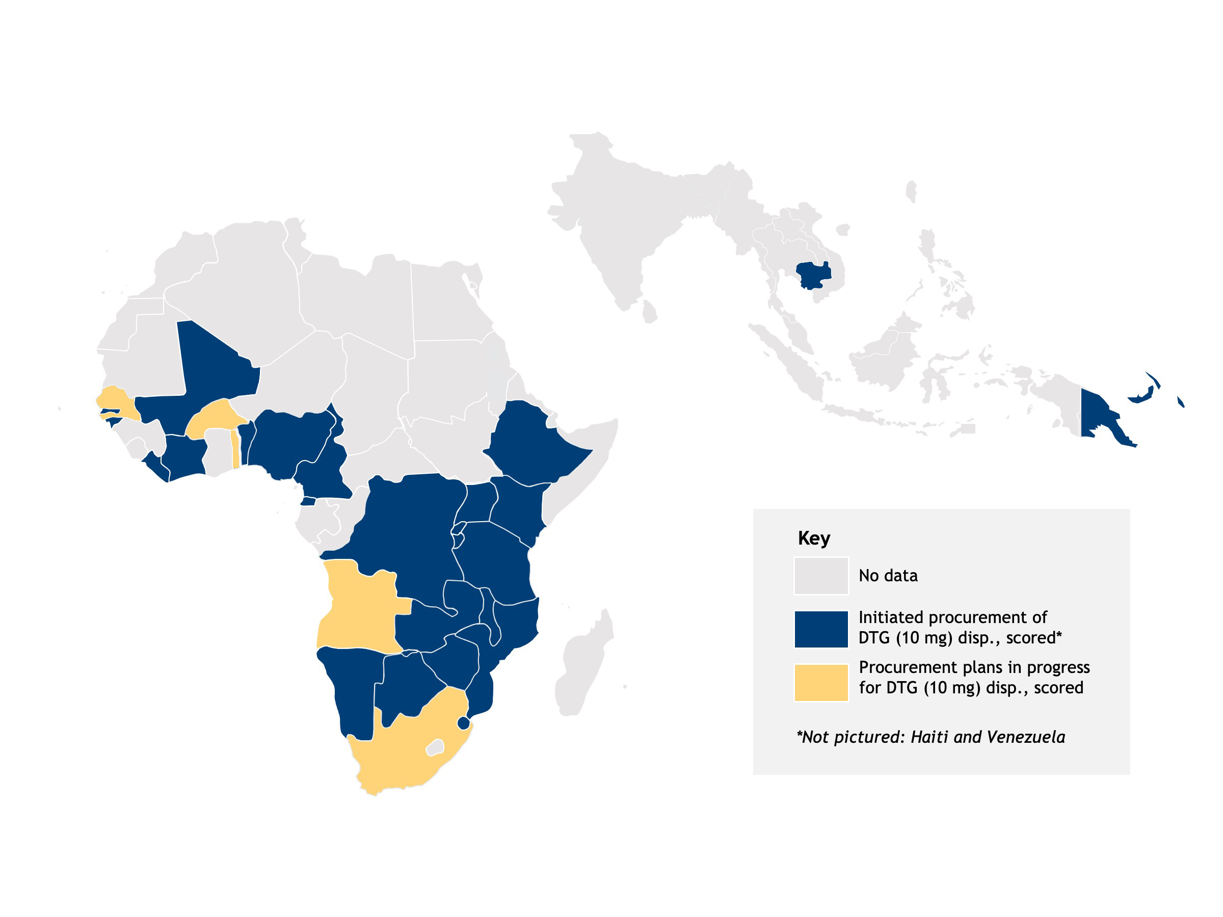 Map showing countries where adoption is planned